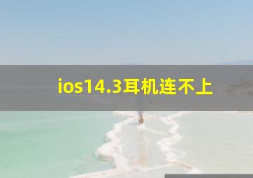 ios14.3耳机连不上