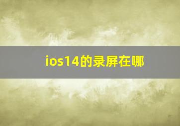 ios14的录屏在哪