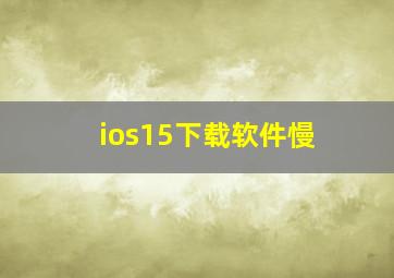 ios15下载软件慢