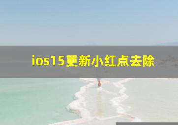 ios15更新小红点去除