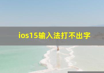 ios15输入法打不出字