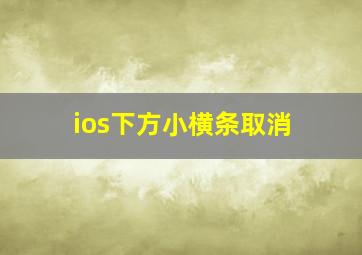 ios下方小横条取消