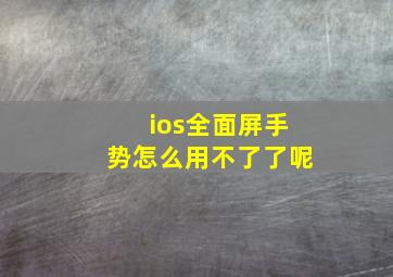 ios全面屏手势怎么用不了了呢