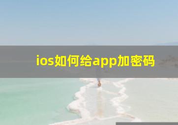 ios如何给app加密码