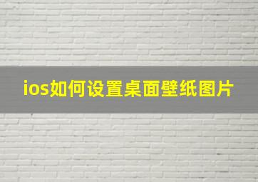 ios如何设置桌面壁纸图片