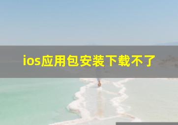 ios应用包安装下载不了