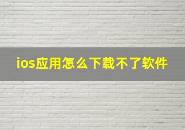 ios应用怎么下载不了软件