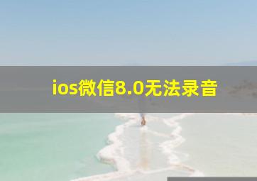 ios微信8.0无法录音