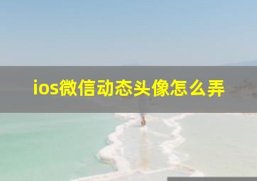 ios微信动态头像怎么弄