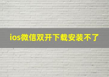 ios微信双开下载安装不了