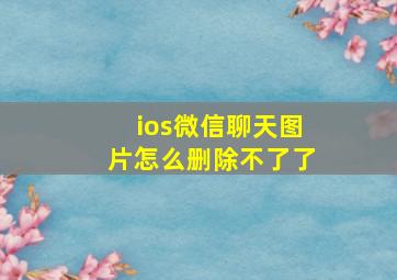 ios微信聊天图片怎么删除不了了