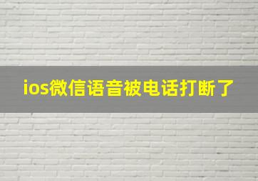 ios微信语音被电话打断了