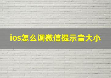 ios怎么调微信提示音大小