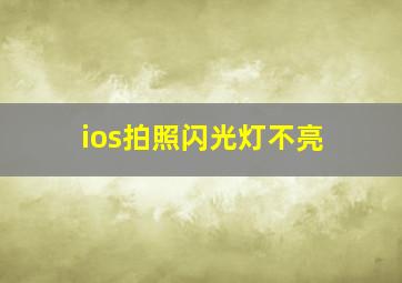 ios拍照闪光灯不亮