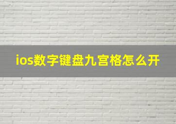 ios数字键盘九宫格怎么开