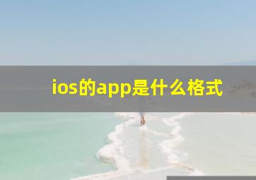 ios的app是什么格式