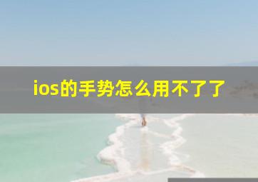 ios的手势怎么用不了了