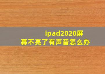 ipad2020屏幕不亮了有声音怎么办