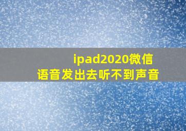 ipad2020微信语音发出去听不到声音