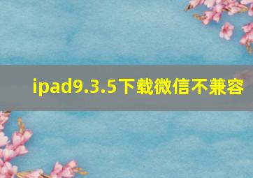 ipad9.3.5下载微信不兼容