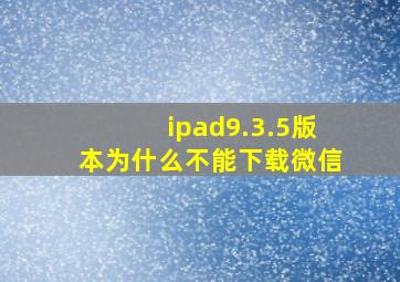 ipad9.3.5版本为什么不能下载微信