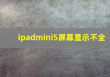 ipadmini5屏幕显示不全