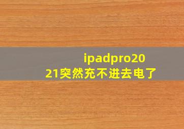 ipadpro2021突然充不进去电了