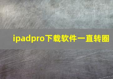 ipadpro下载软件一直转圈