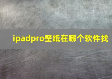 ipadpro壁纸在哪个软件找