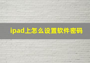 ipad上怎么设置软件密码