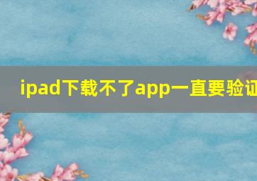 ipad下载不了app一直要验证