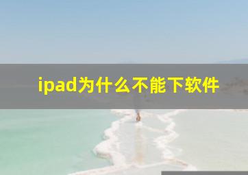 ipad为什么不能下软件