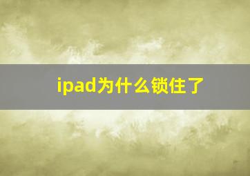 ipad为什么锁住了