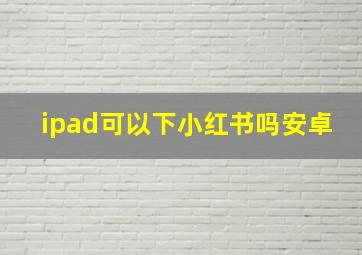 ipad可以下小红书吗安卓