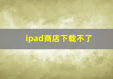 ipad商店下载不了