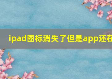 ipad图标消失了但是app还在