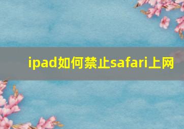 ipad如何禁止safari上网