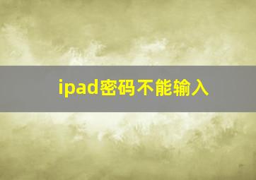 ipad密码不能输入