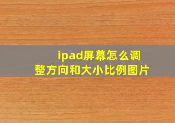 ipad屏幕怎么调整方向和大小比例图片