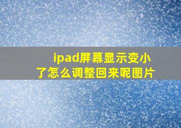 ipad屏幕显示变小了怎么调整回来呢图片