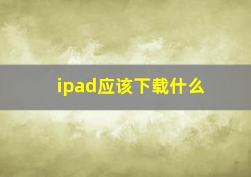 ipad应该下载什么