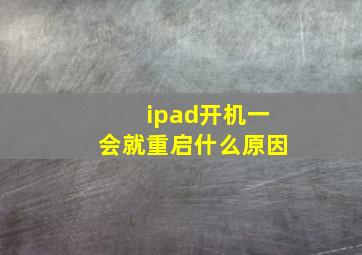 ipad开机一会就重启什么原因