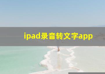 ipad录音转文字app