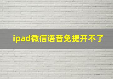 ipad微信语音免提开不了