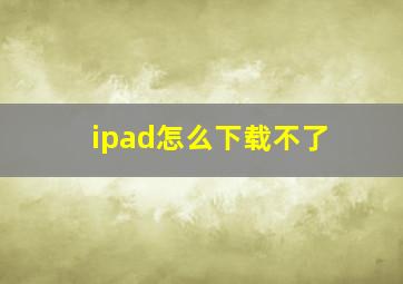 ipad怎么下载不了