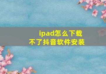 ipad怎么下载不了抖音软件安装