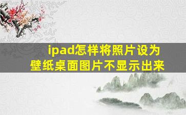 ipad怎样将照片设为壁纸桌面图片不显示出来