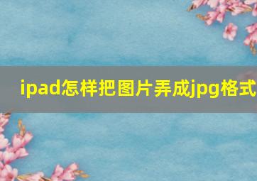 ipad怎样把图片弄成jpg格式