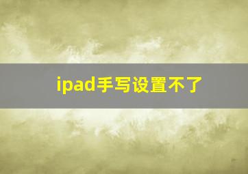 ipad手写设置不了