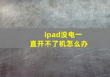 ipad没电一直开不了机怎么办